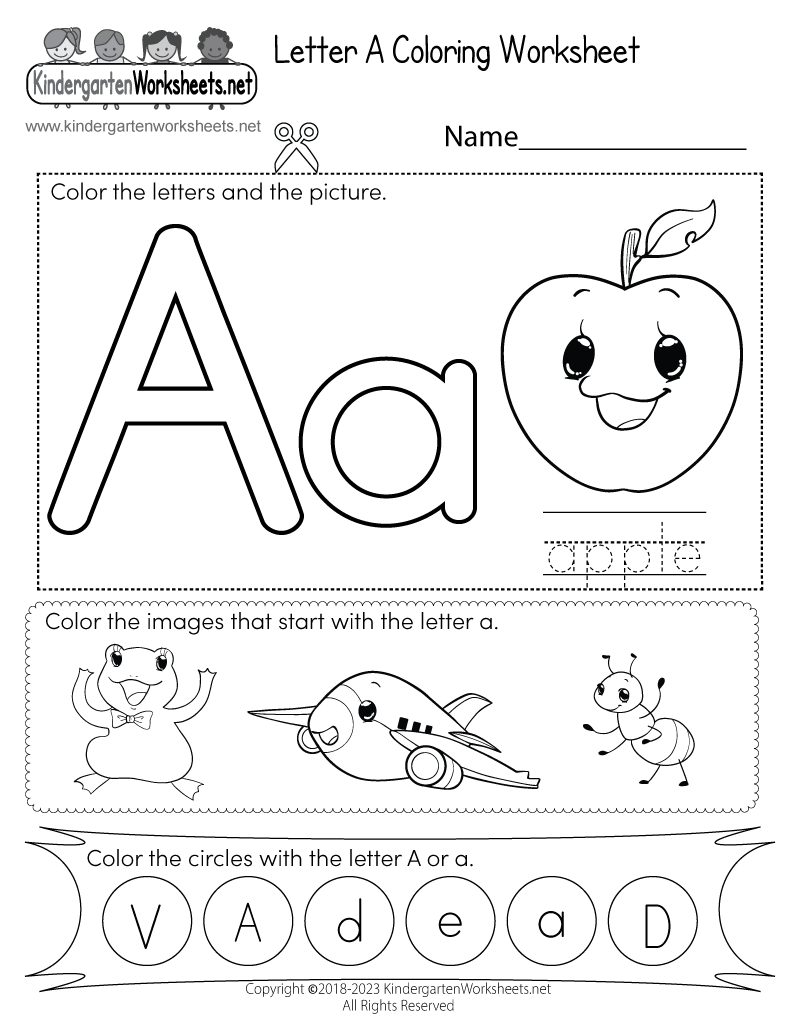 Letter A Coloring Worksheet Free Printable Digital amp PDF