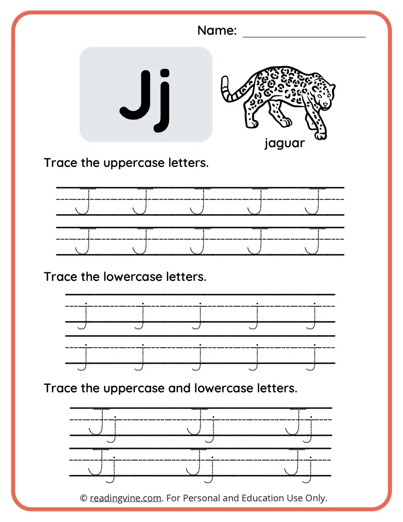 Free Printable Letter J Worksheets
