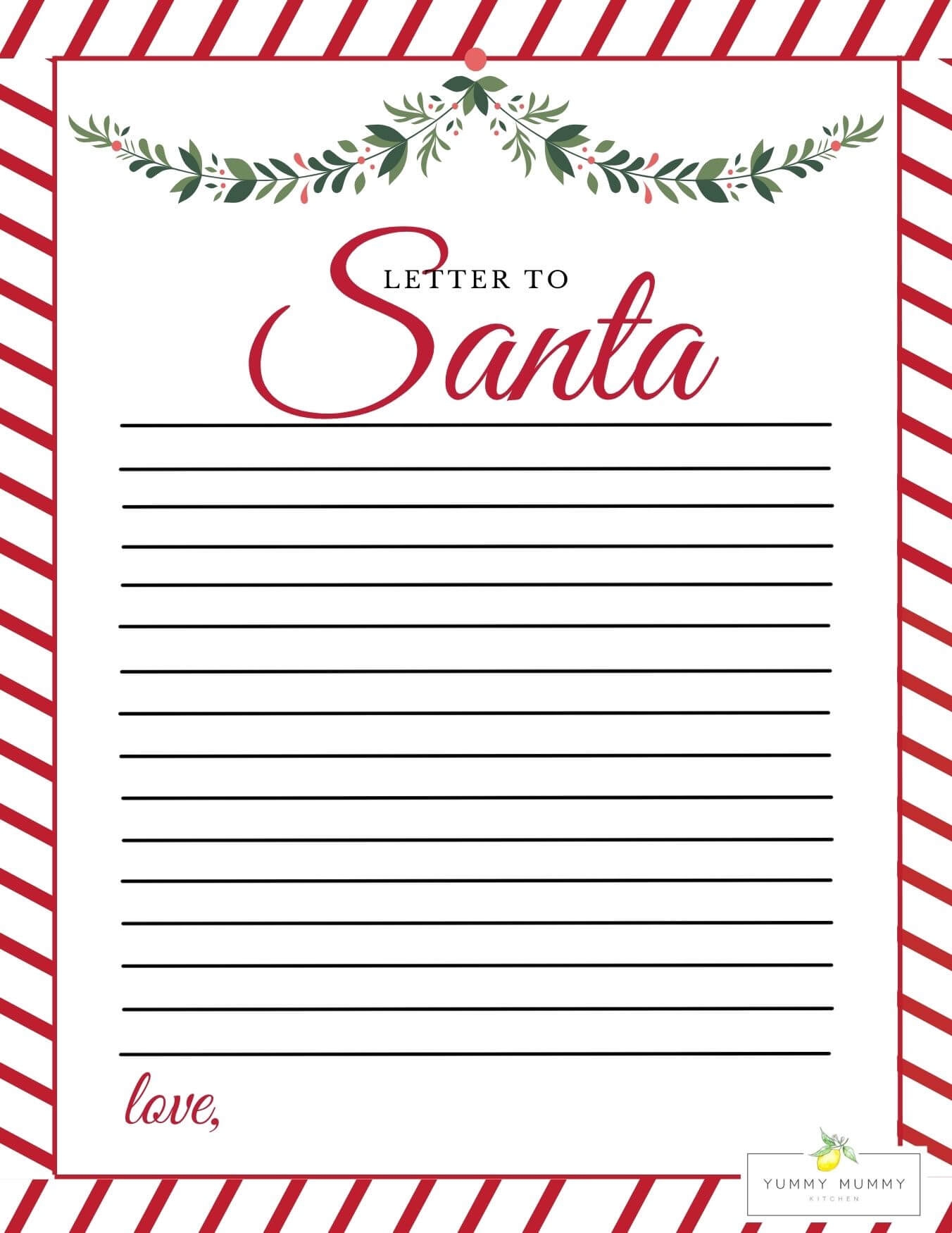 Santa Letter Template Printable Free