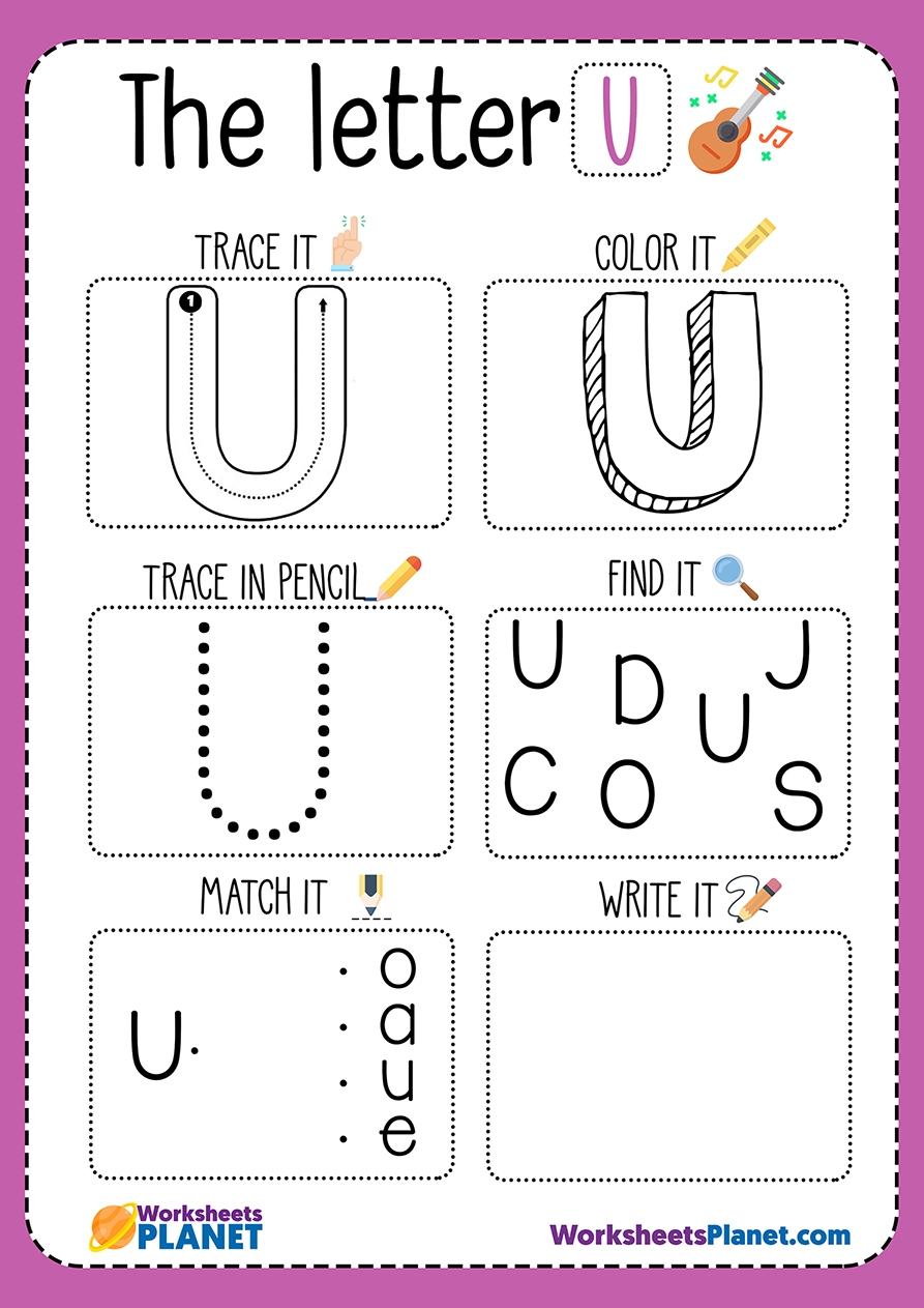 Free Printable Letter U Worksheets