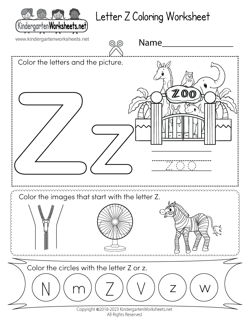 Letter Z Coloring Worksheet Free Printable Digital amp PDF