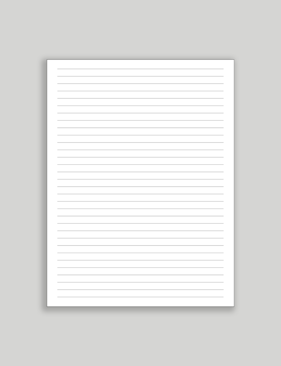 Printable Notebook Paper Template