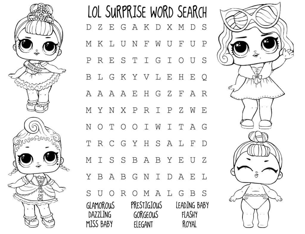 Lol Dolls Printable Crossword Puzzles