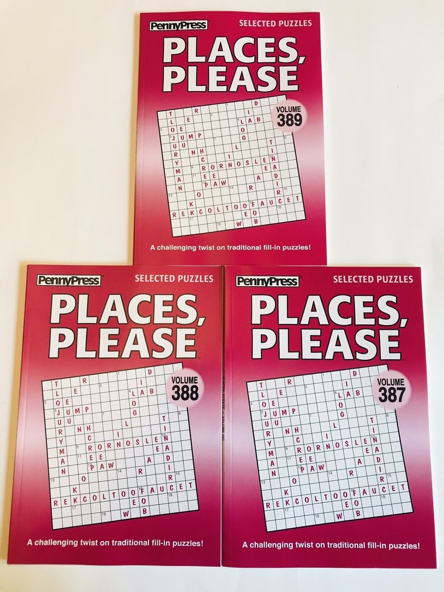 Lot Of 3 PLACES PLEASE Penny Press Selected Variety Puzzles Dell 