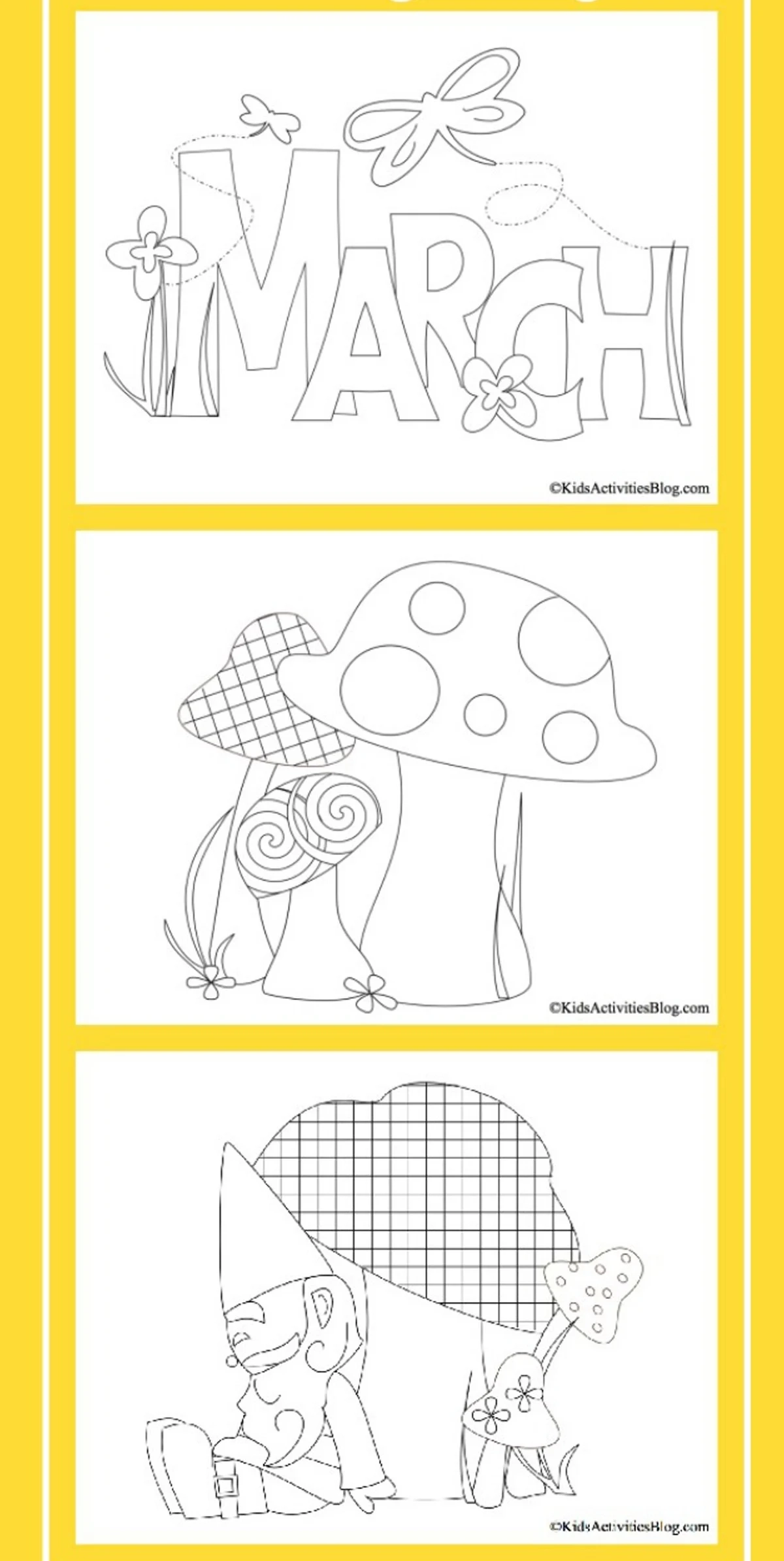 Printable March Activities For Kids