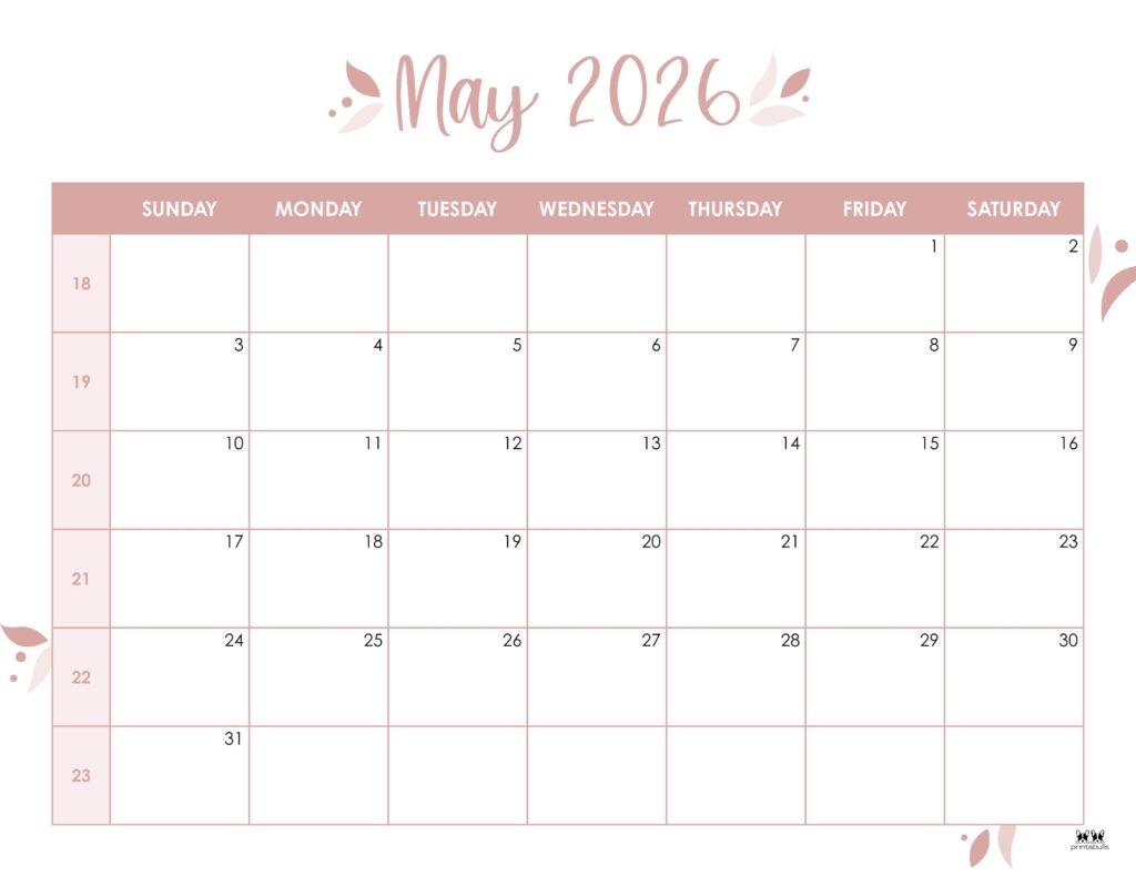 Printable 2026 Calendar May Through November