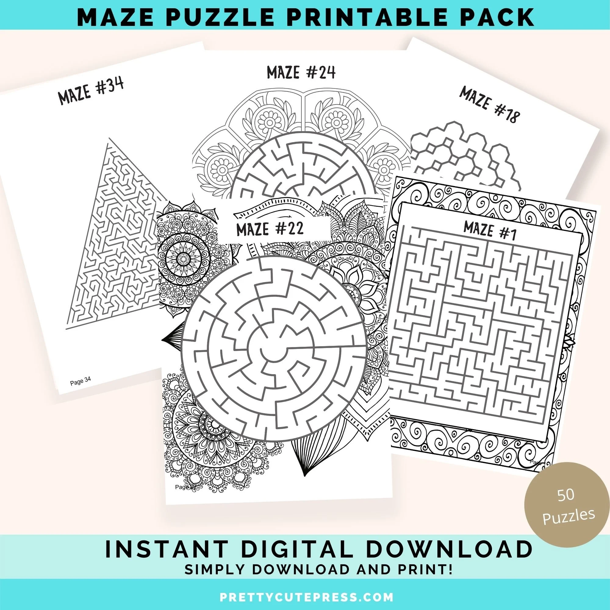 Printable Maze Puzzles For Adults
