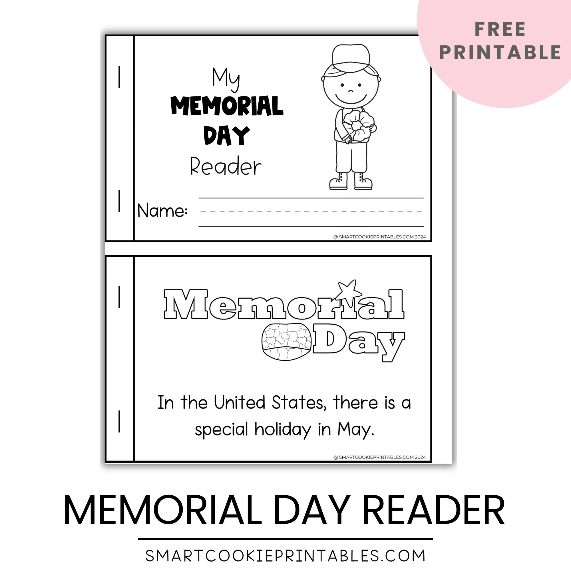 Memorial Day Read And Color Emergent Reader Free Printable 