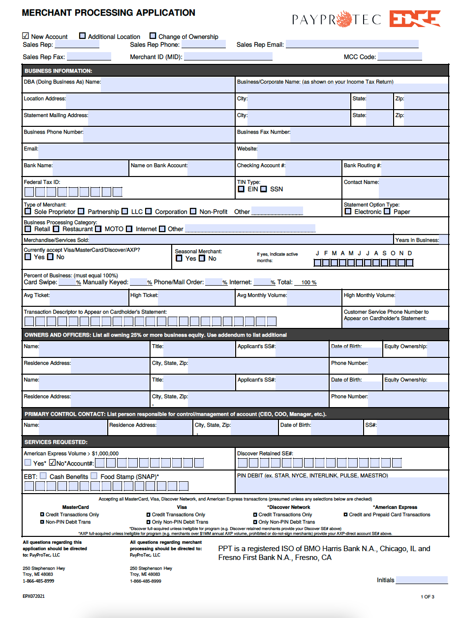 Merchant Application Per Processor Edit Post Demo Bankcardiso 