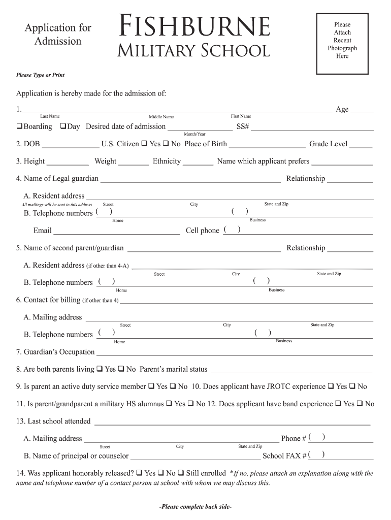 Military School Application Form 2024 Fill Out amp Sign Online DocHub