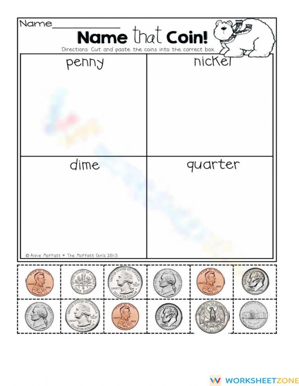 Money Sorting Worksheet