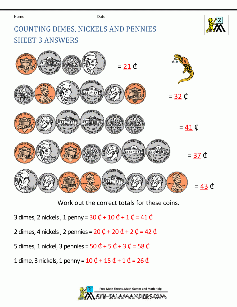 Money Worksheets For 2nd Grade