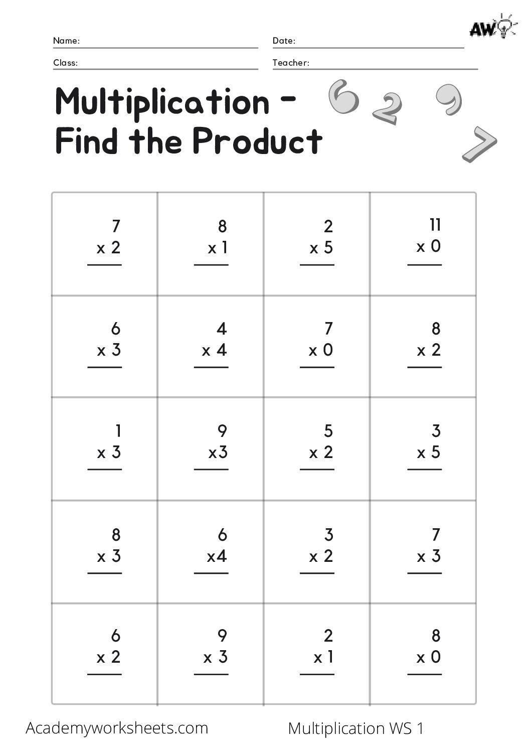 Multiplication Tables 0 To 4 Academy Worksheets Worksheets Library