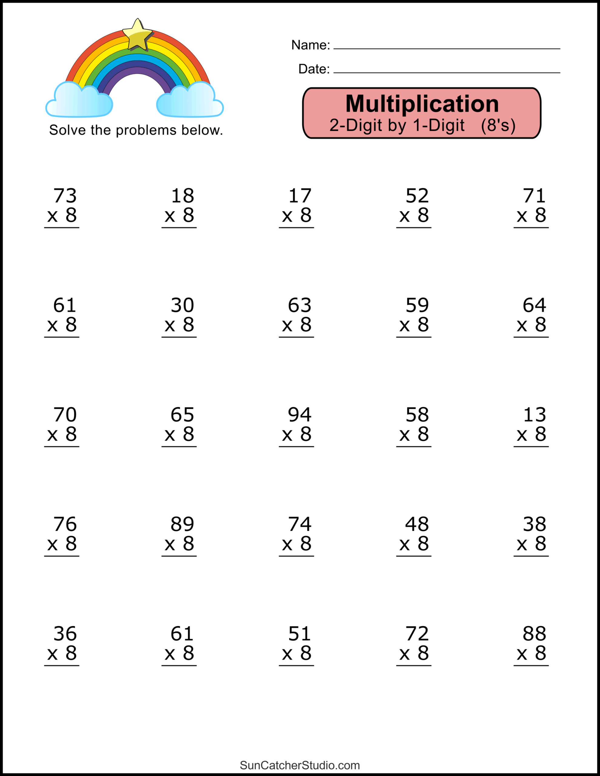 Free Multiplication Worksheets Printable 2s
