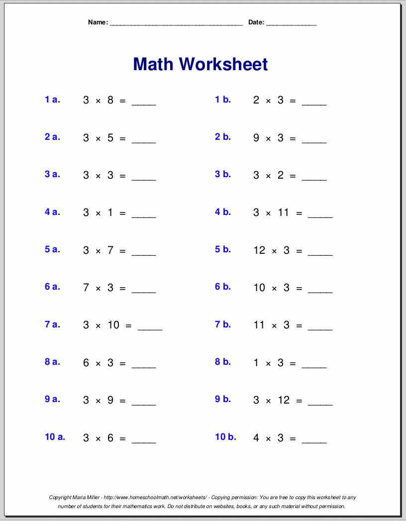 Math Grade 3 Worksheets Free Printables