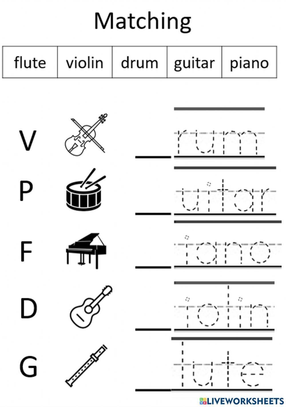 Musical Instruments Online Exercise For Kindergarten Live 