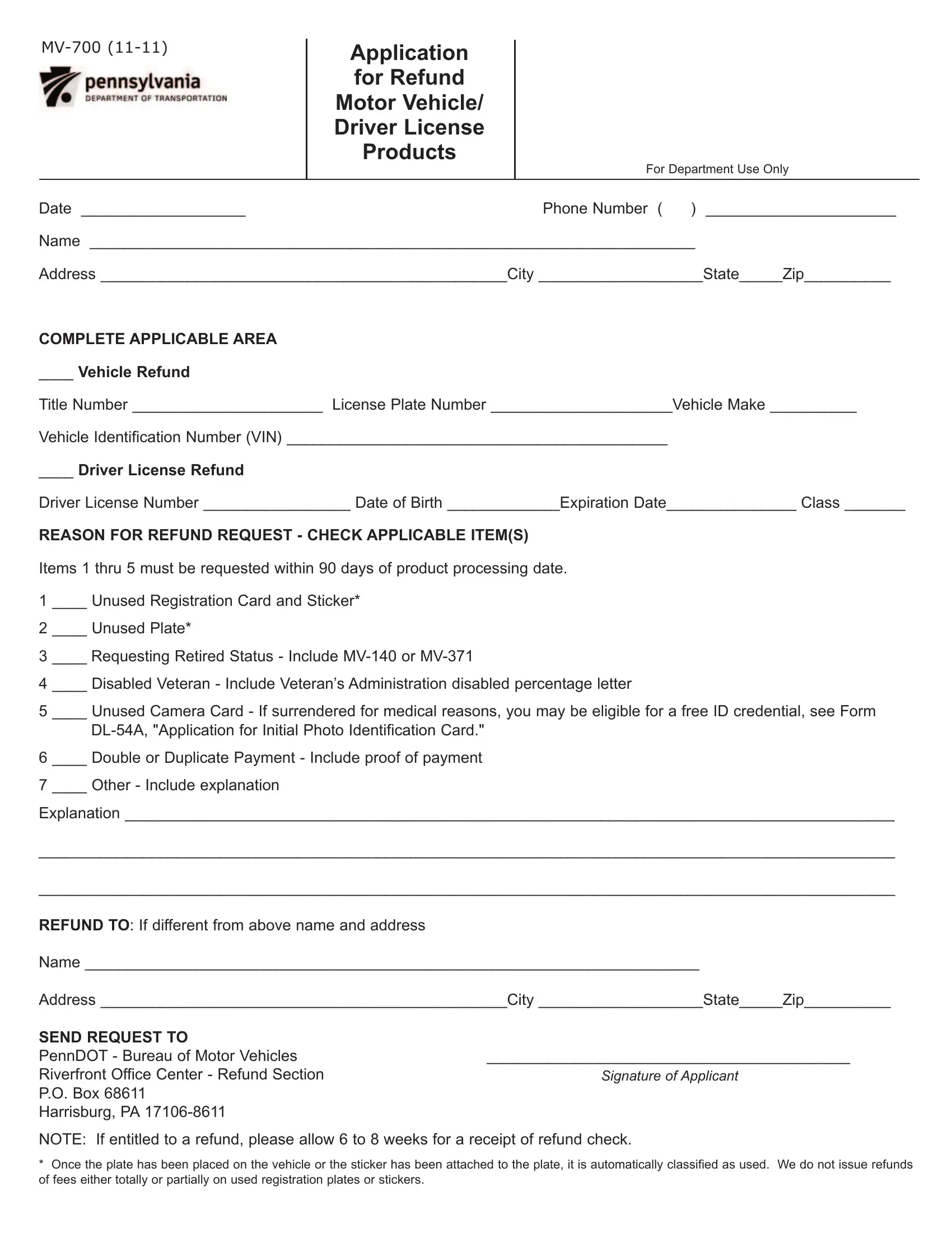 Mv 700 Form Fill Out Printable PDF Forms Online