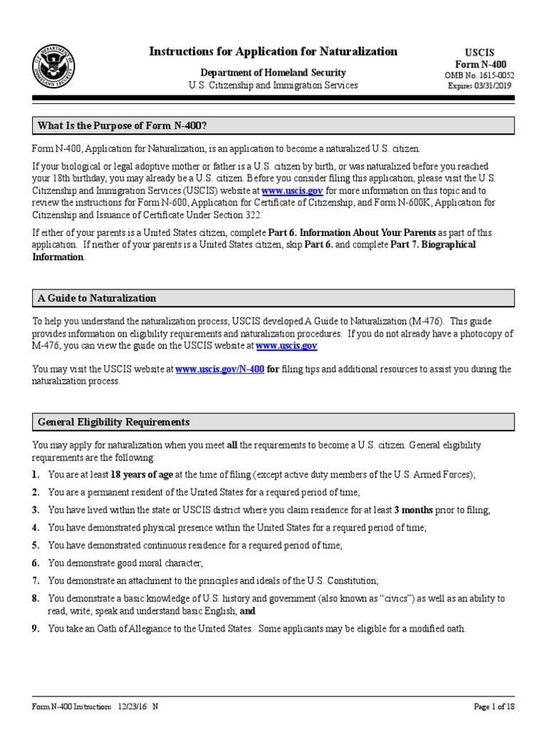 Uscis Form N-400 In Spanish