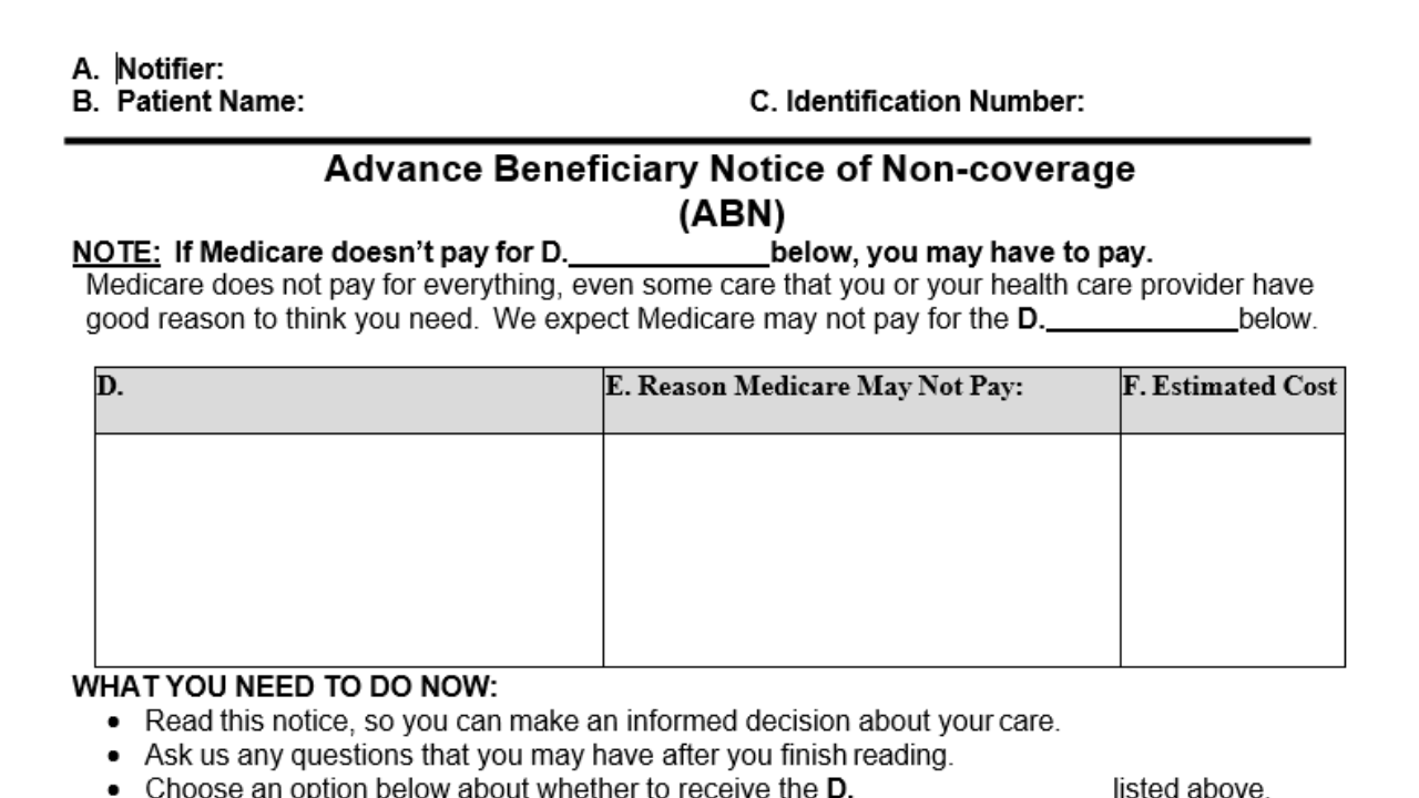 New Advanced Beneficiary Notice In Effect For Medicare On June 30 