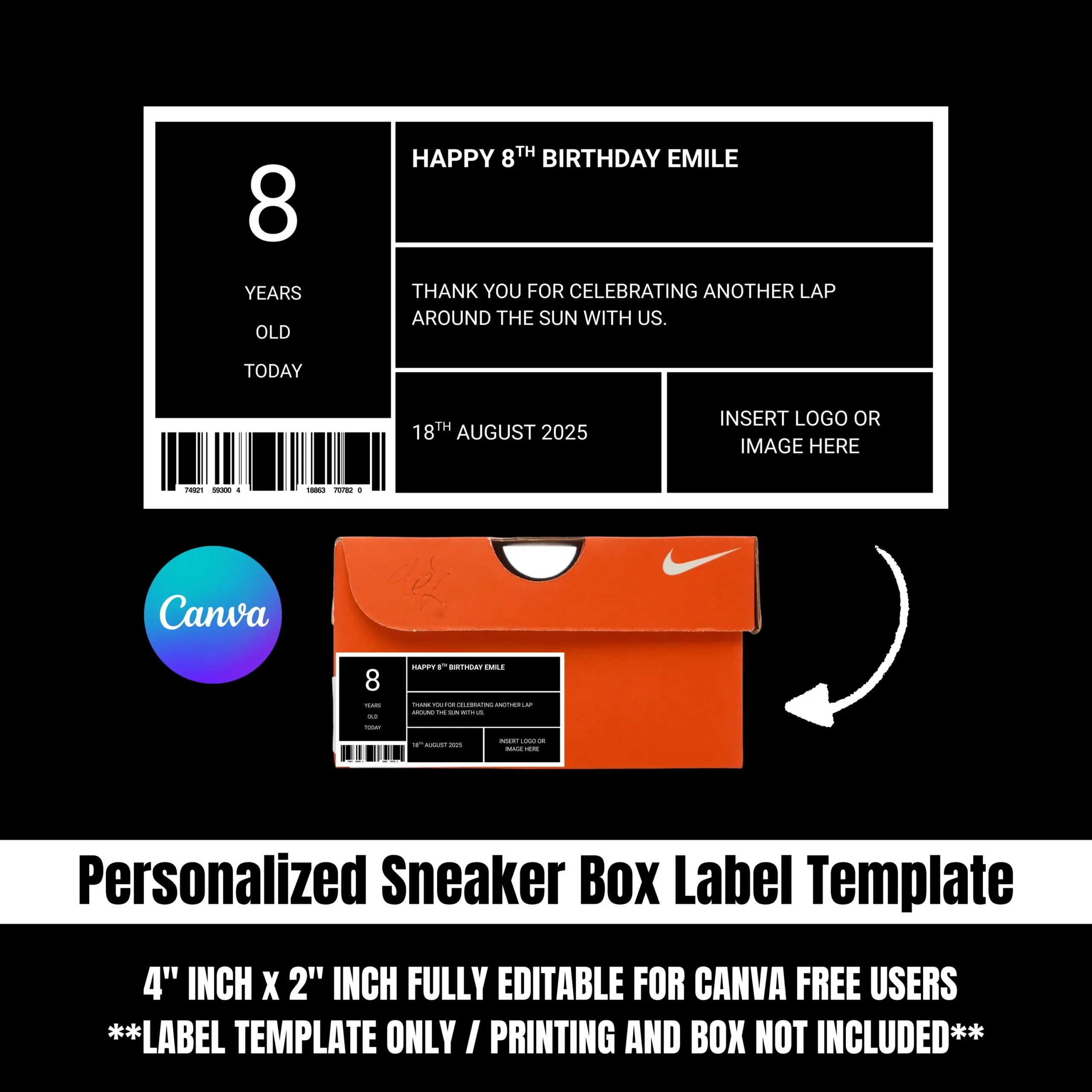 Nike Shoes Box Label Etsy