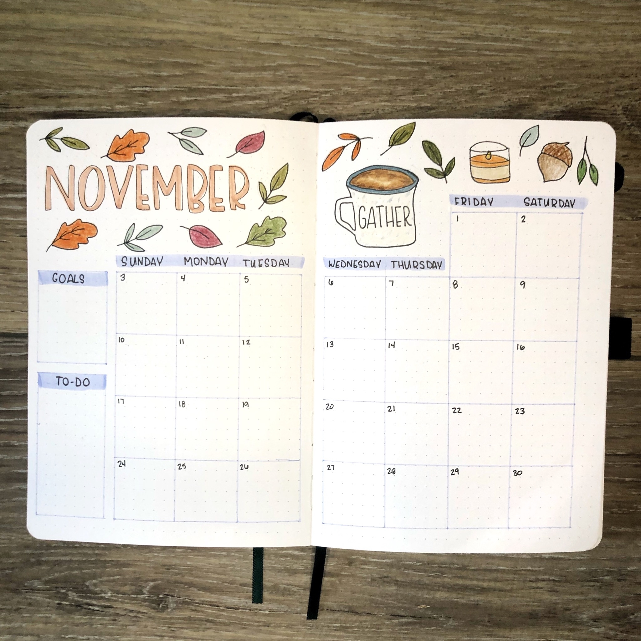 November 2019 Bullet Journal Set Up Rae s Daily Page