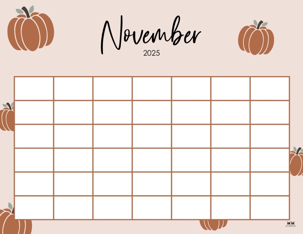 November Free Calendar Printable