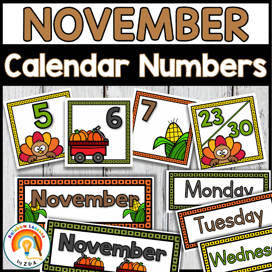 Free Printable November Calendar Numbers
