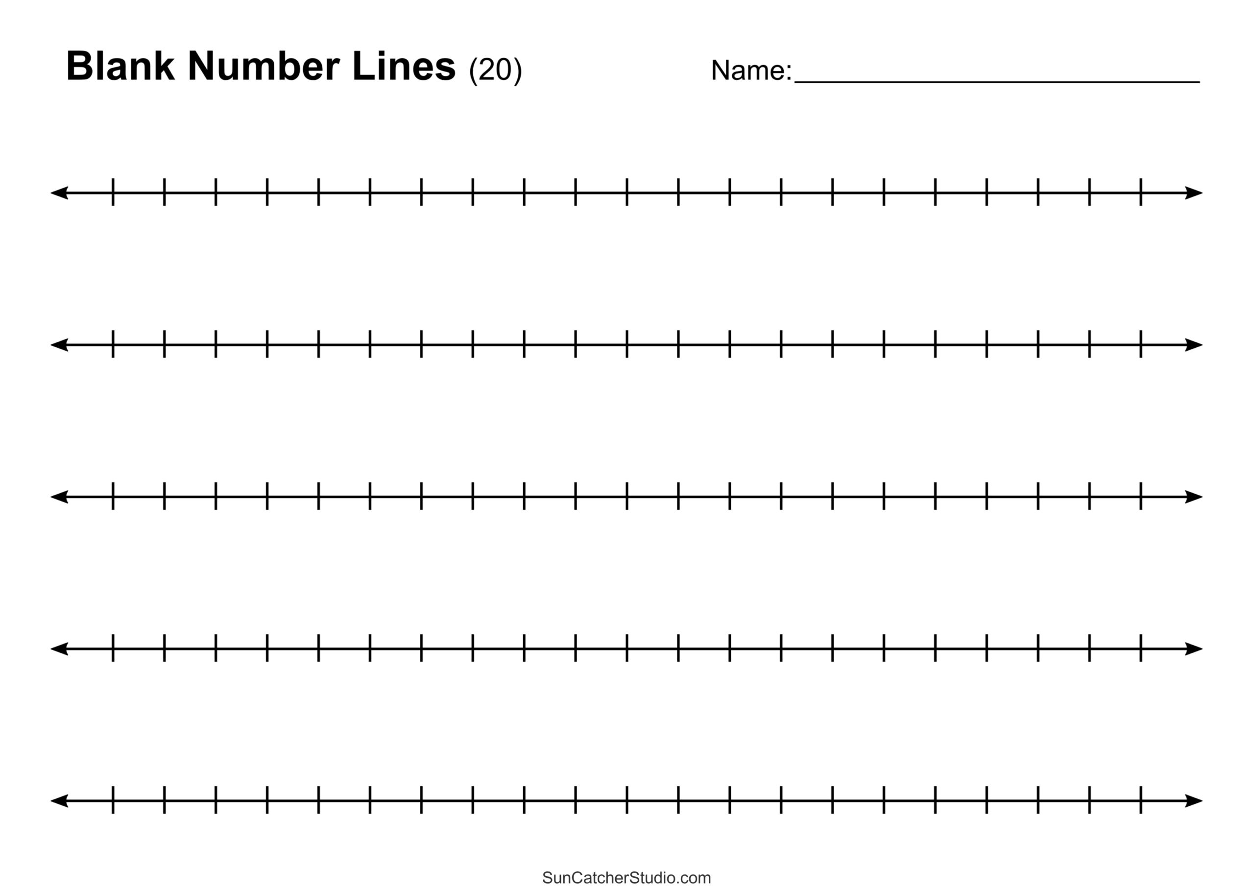 Printable Number Line Free