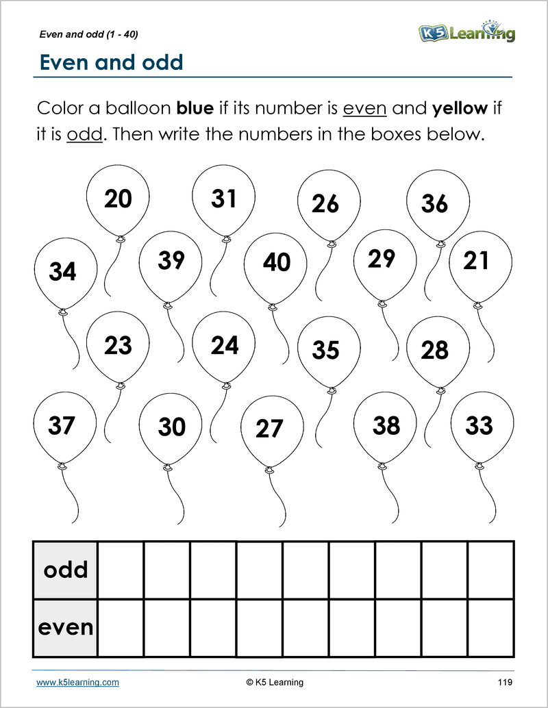 K5 Learning Worksheets Printable