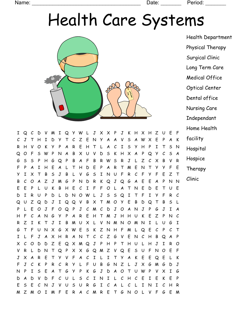 Free Printable Nursing Word Search Puzzles