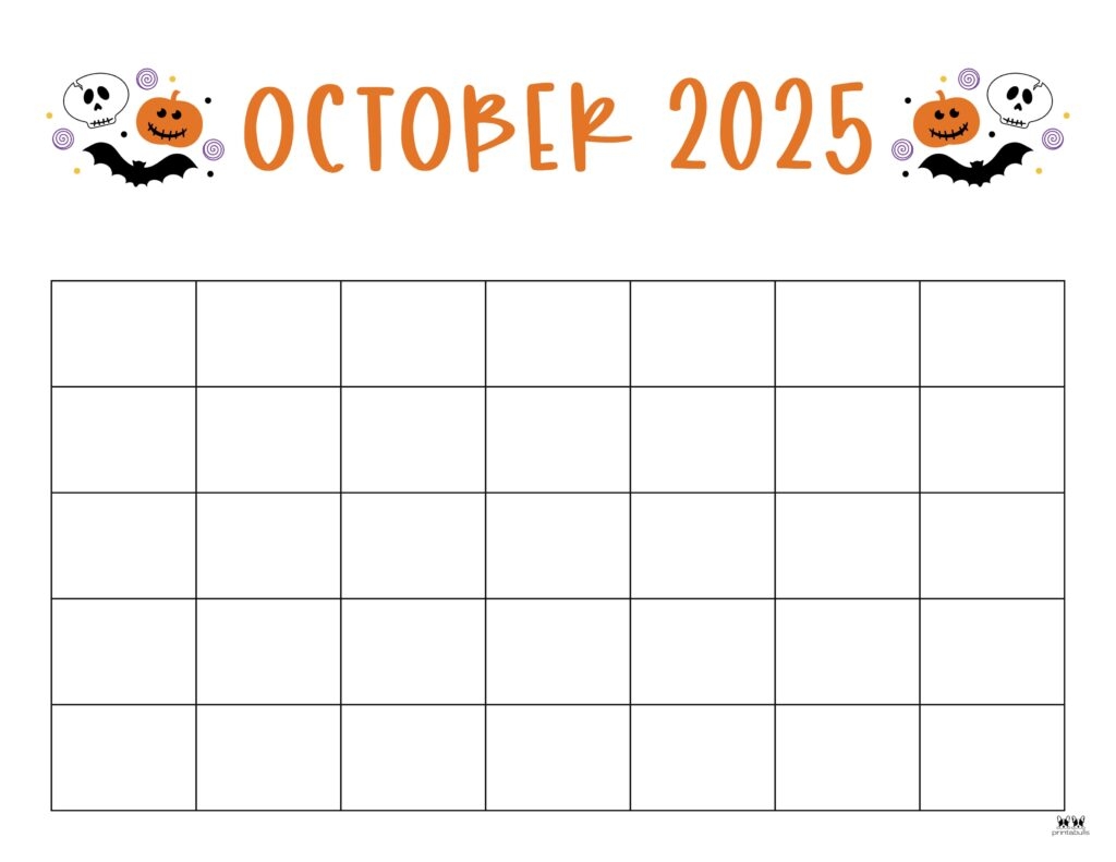 Blank October Calendar Printable