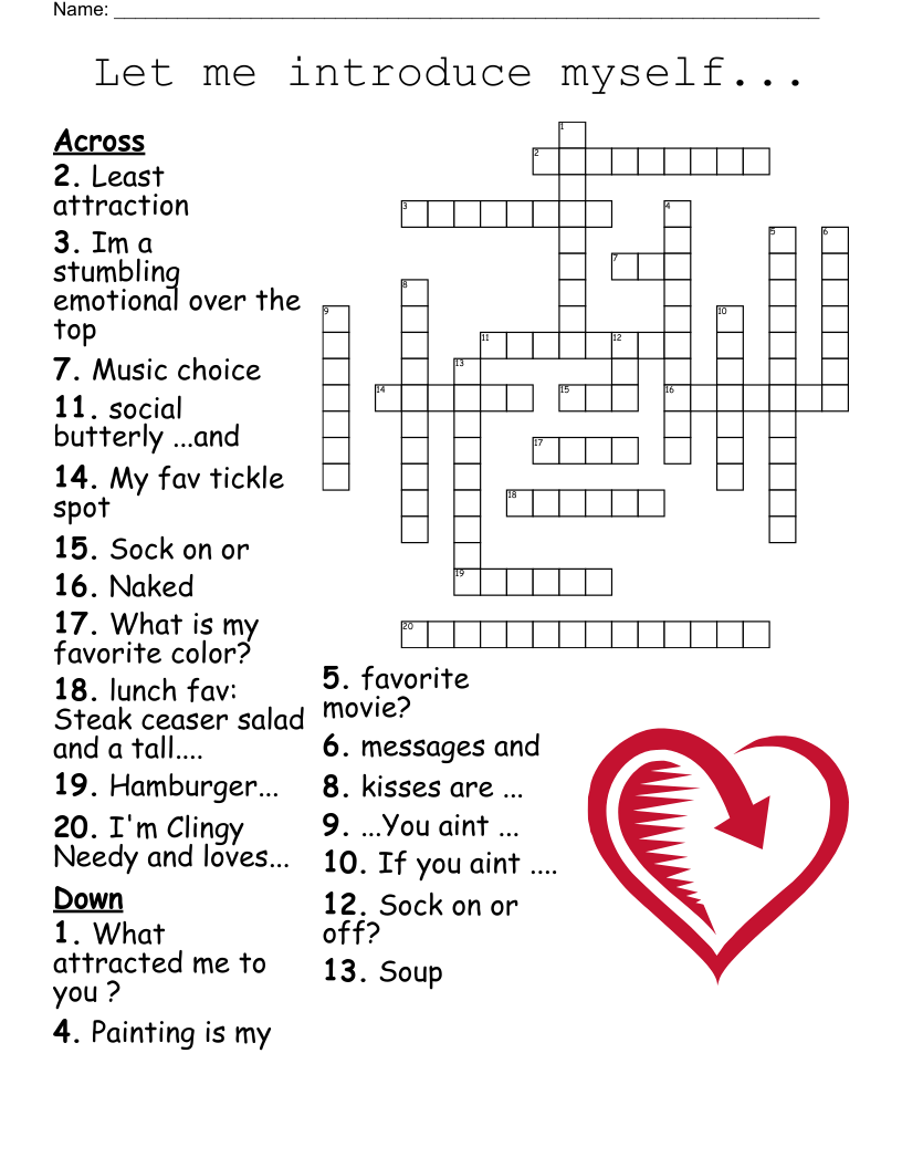 Our Love Crossword WordMint