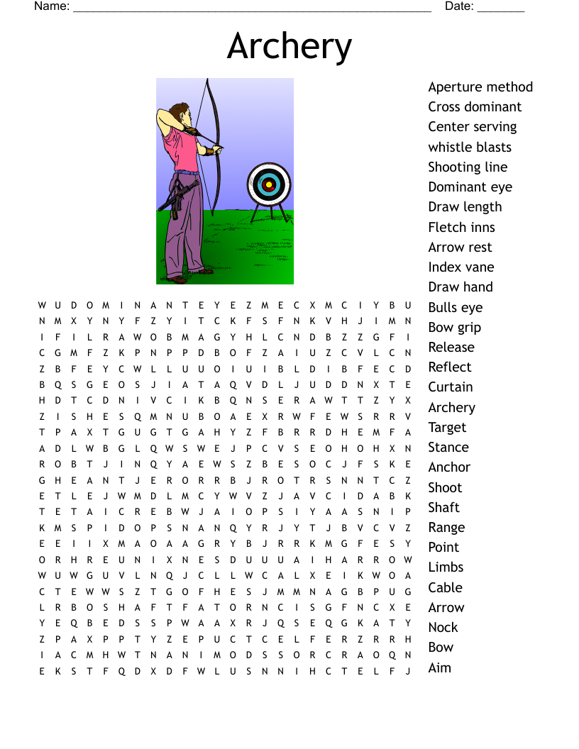 Bowhunting And Outdoor Crossword Puzzles Printable