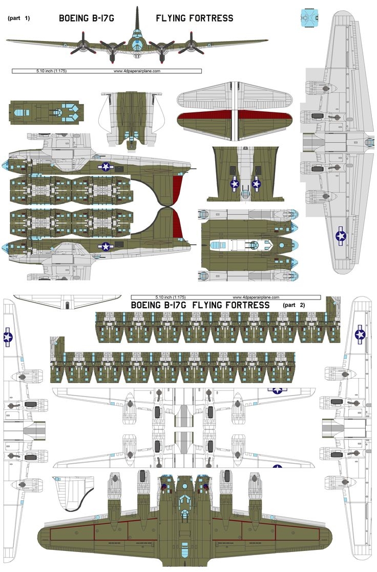 Printable Paper Plane Model Template