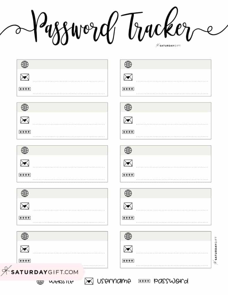Password Template Printable