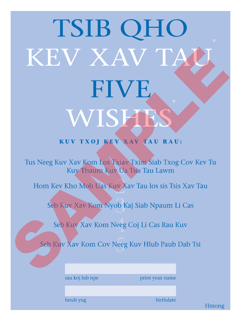 Five Wishes Form Pdf