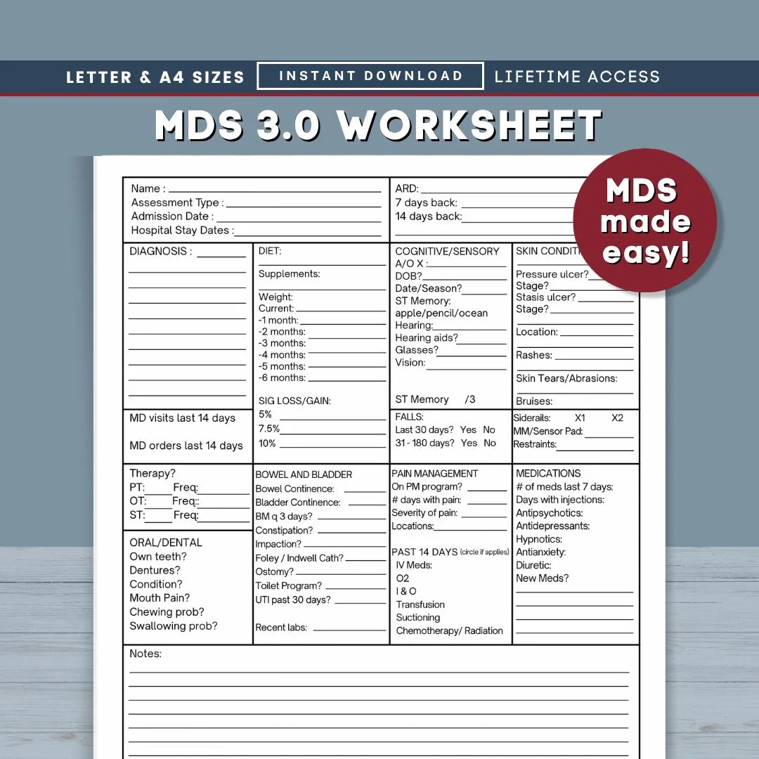 Mds Section J Printable