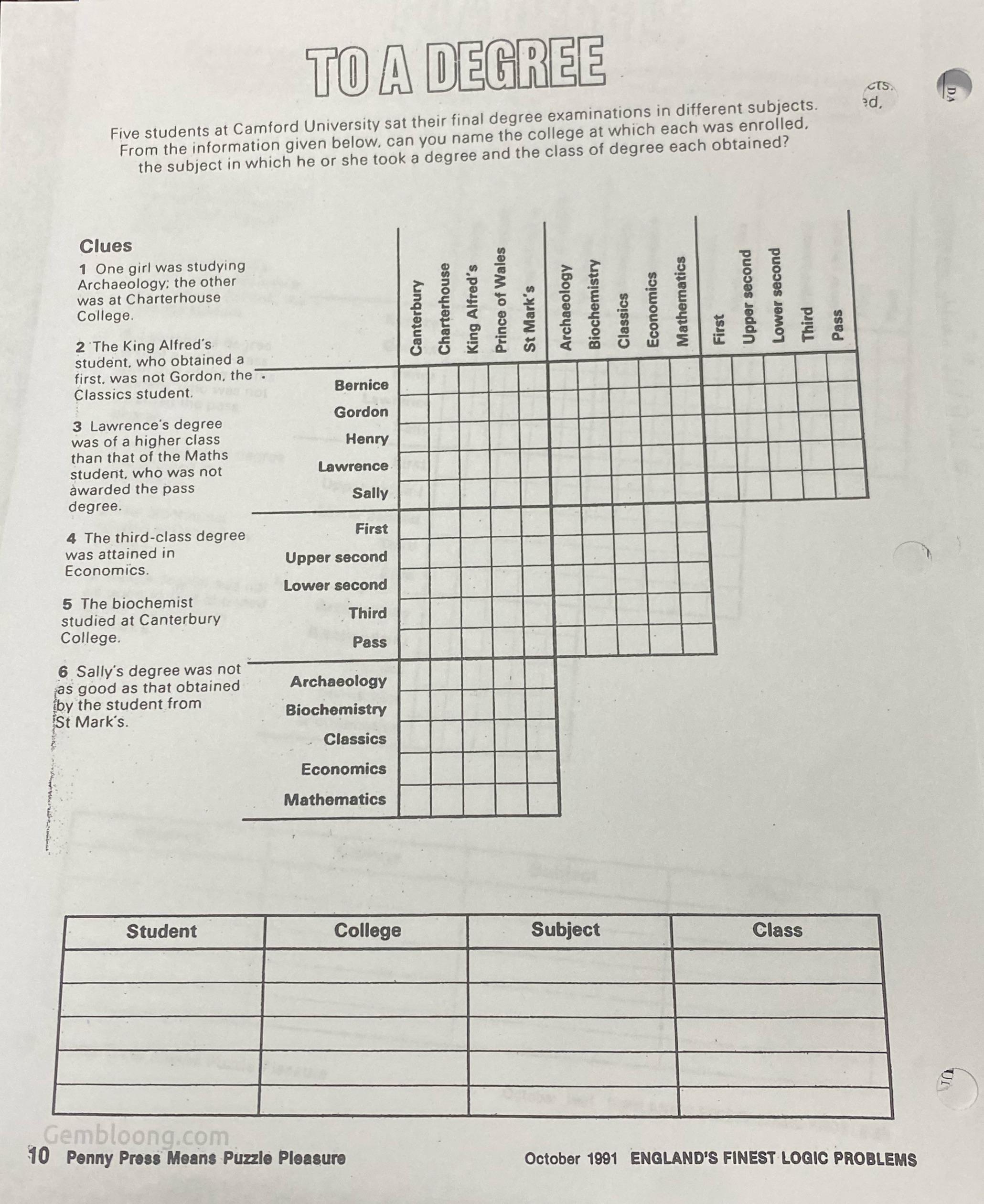 Please Help Me Find A Solution For Logic Puzzle Penny Press Oct 