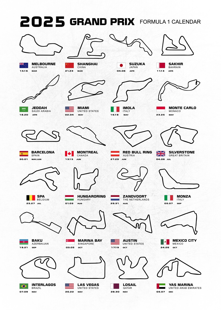 Printable Formula 1 Schedule