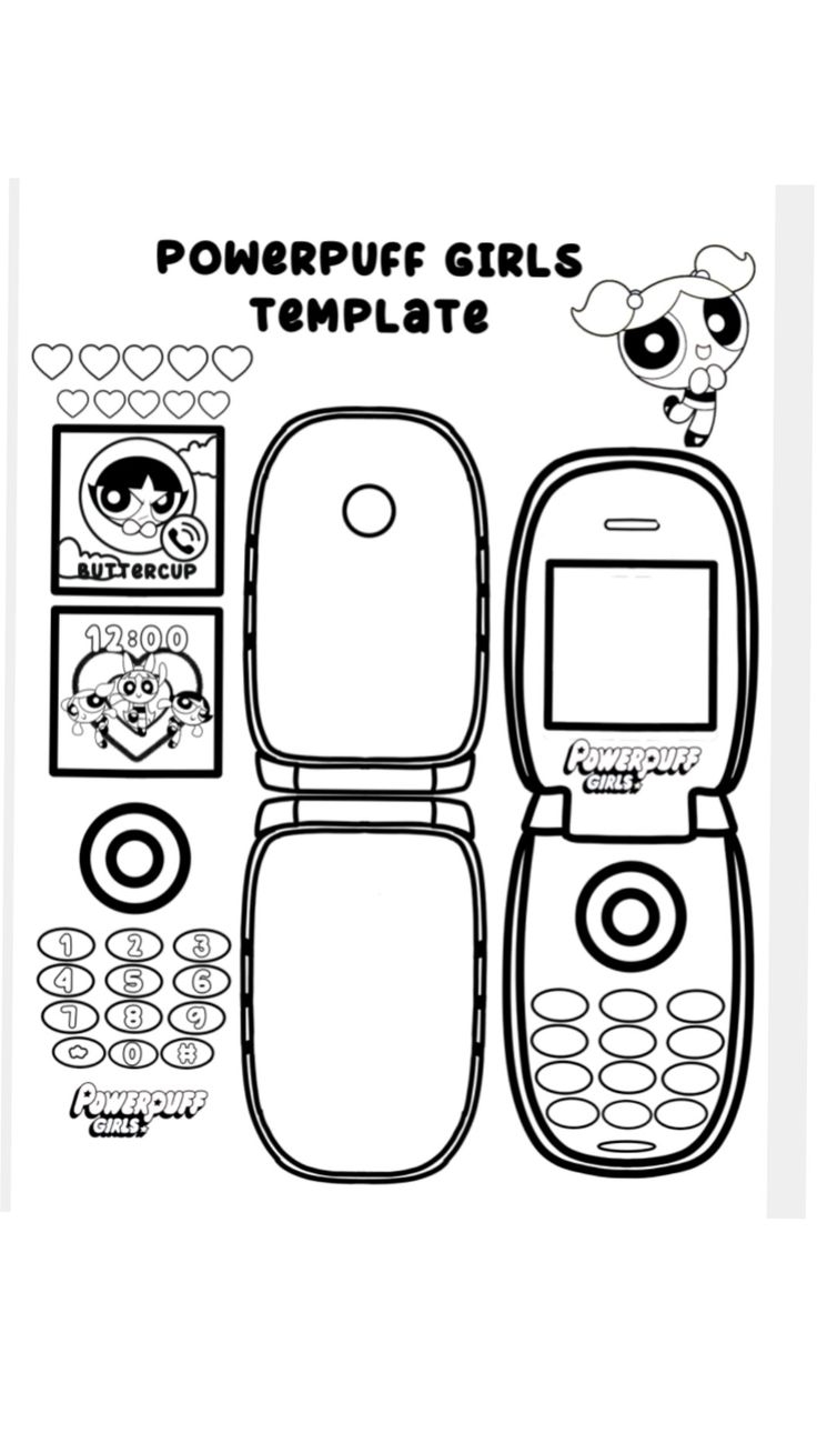 Sanrio Flip Phone Template Printable