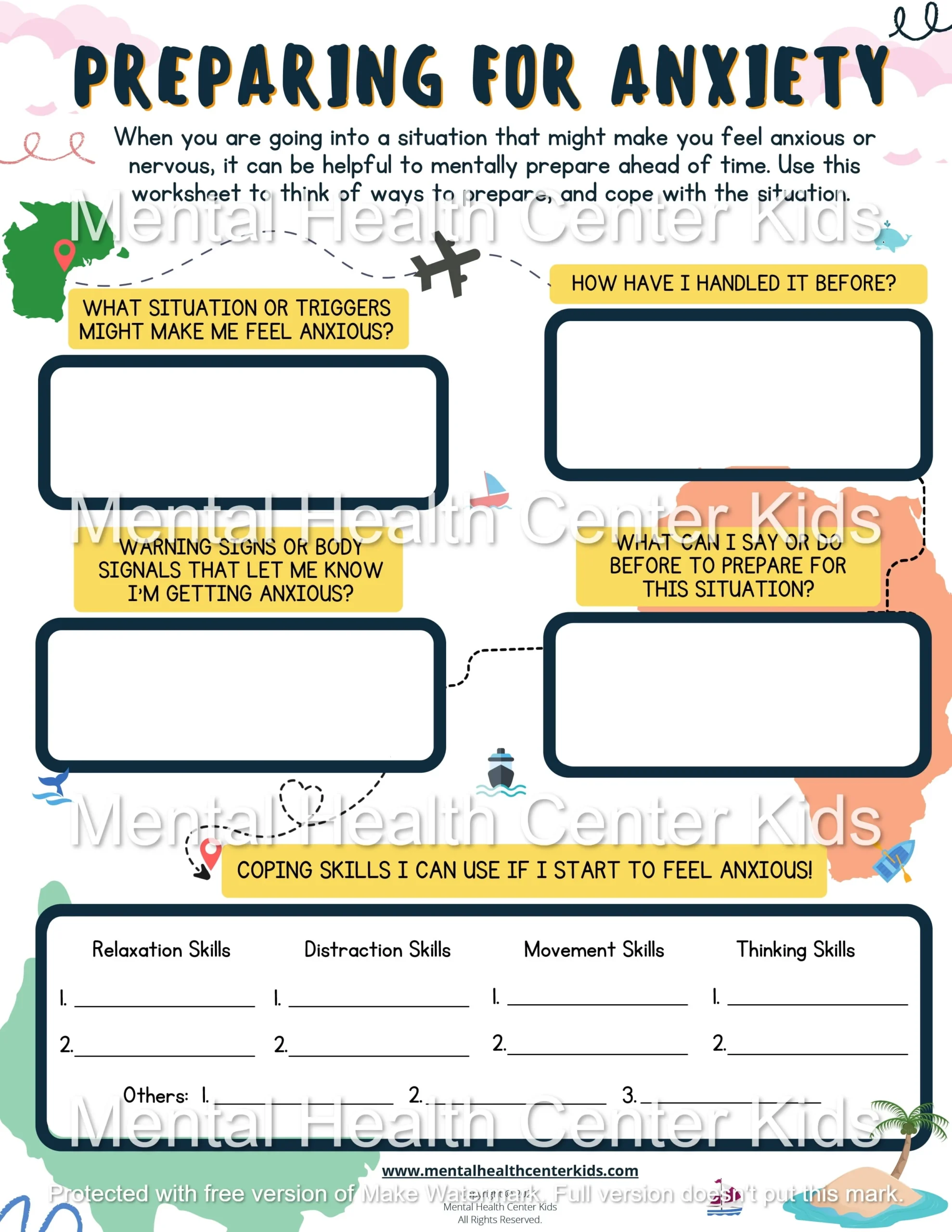 Free Printable Anxiety Worksheets For Kids