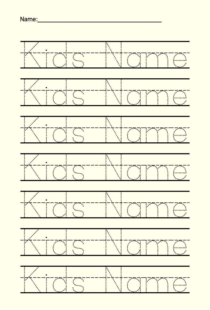 Free Printable Name Tracing Worksheet