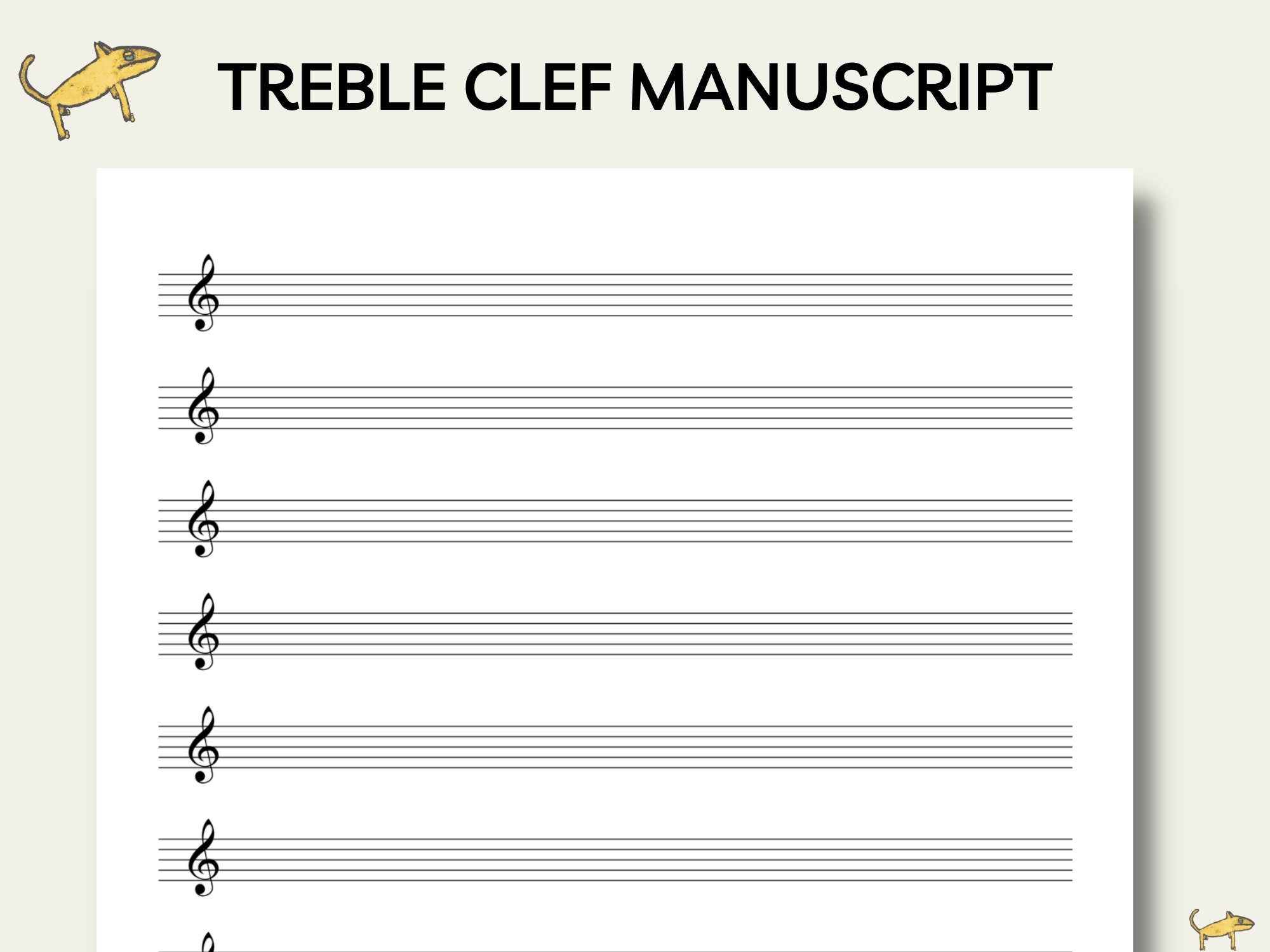 Printable Sheet Music Treble Clef