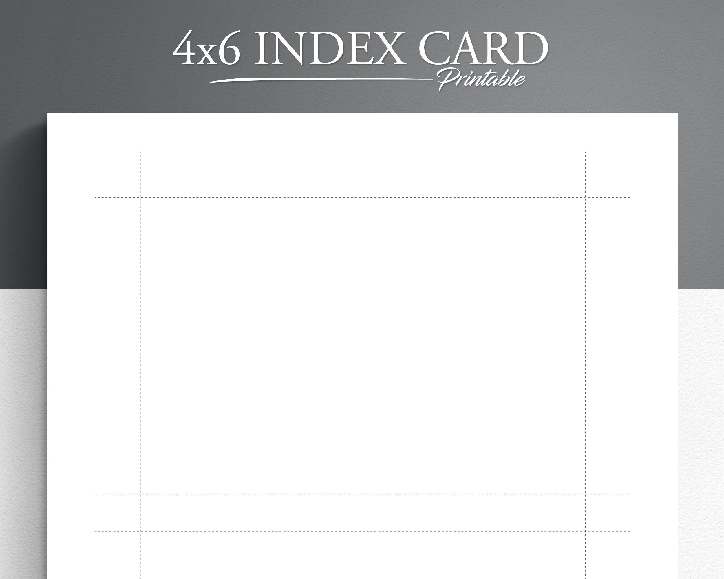 Printable 4x6 Index Card Printable Note Cards Printable Index 