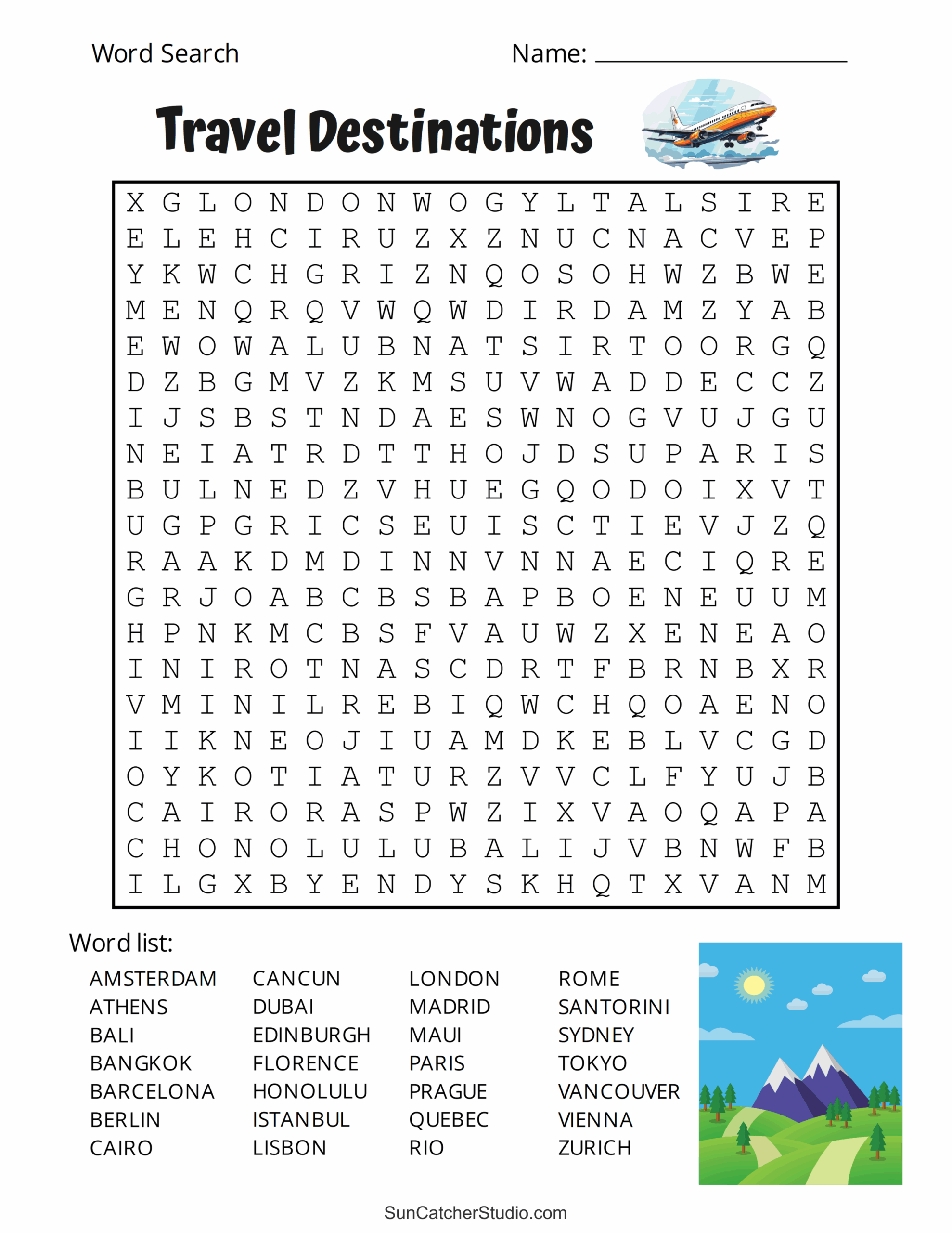 Printable Word Search Crossword Puzzle Free