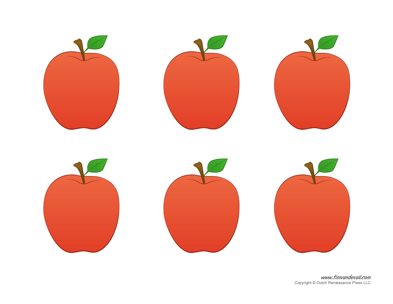Free Printable Red Apple Template