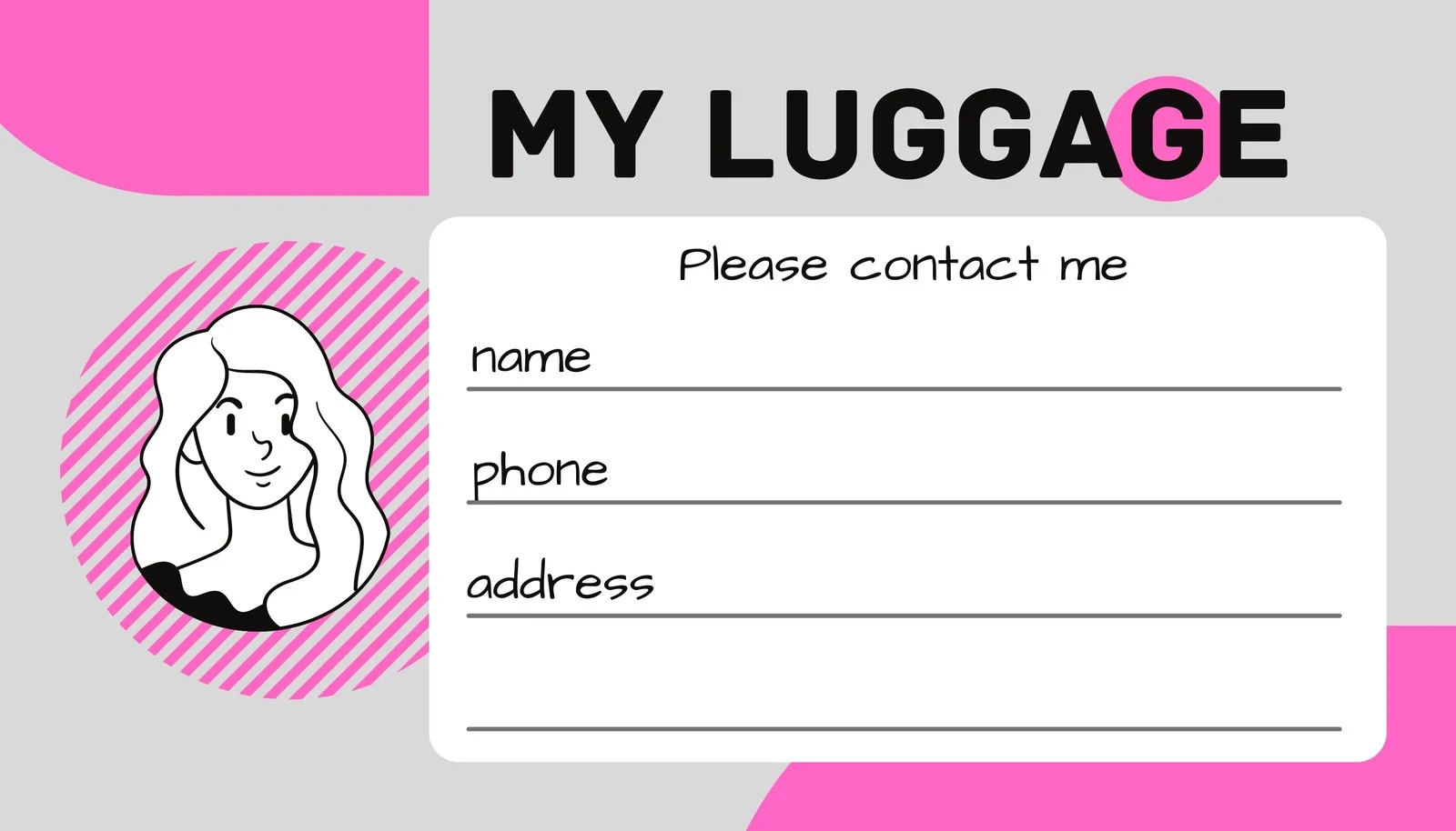 Printable Carry On Luggage Tag Page Free Printable Customizable 