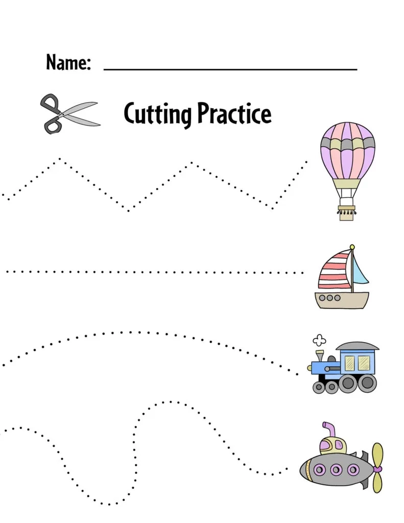 Free Printable Line Cutting Worksheets
