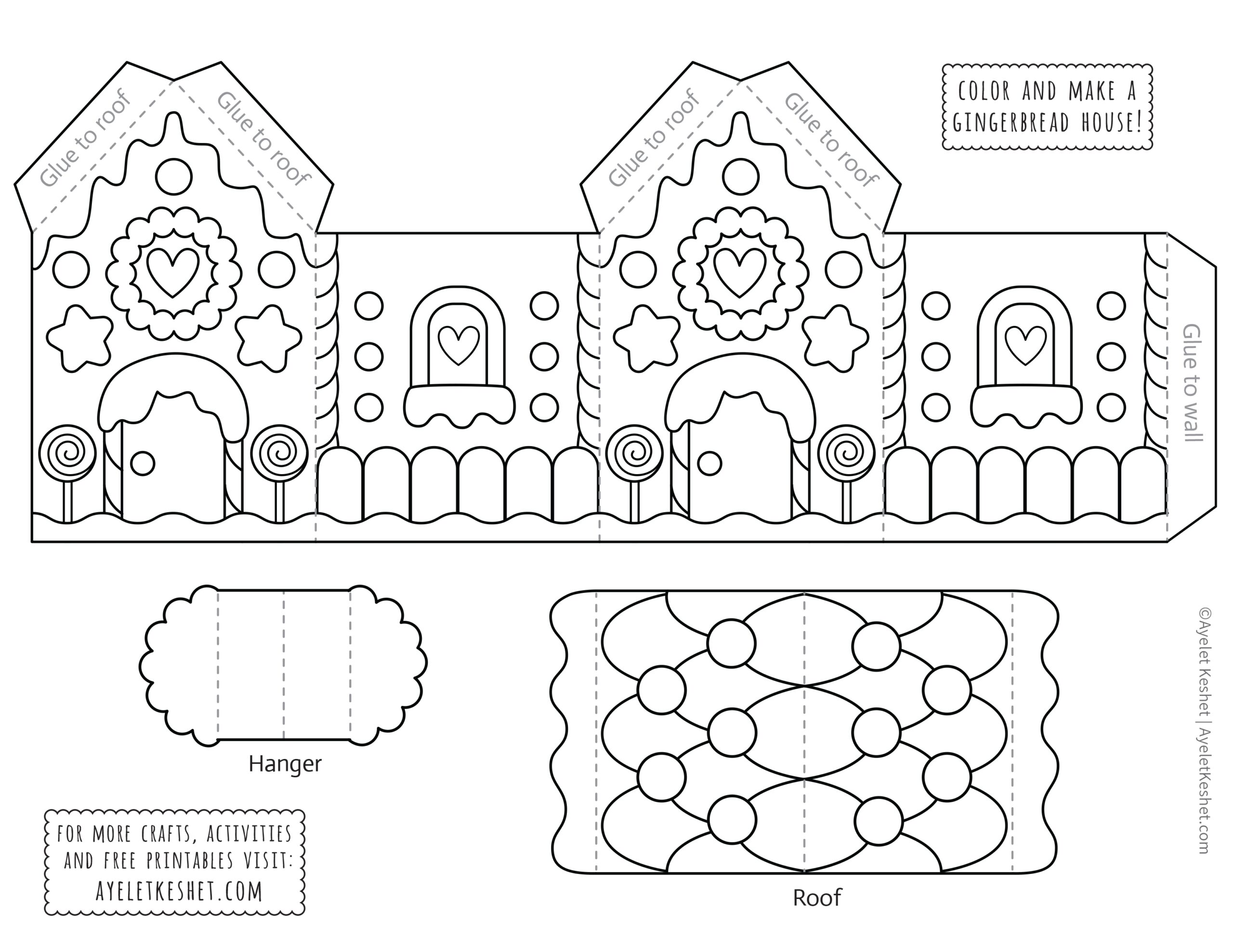 Free Gingerbread House Template Printable
