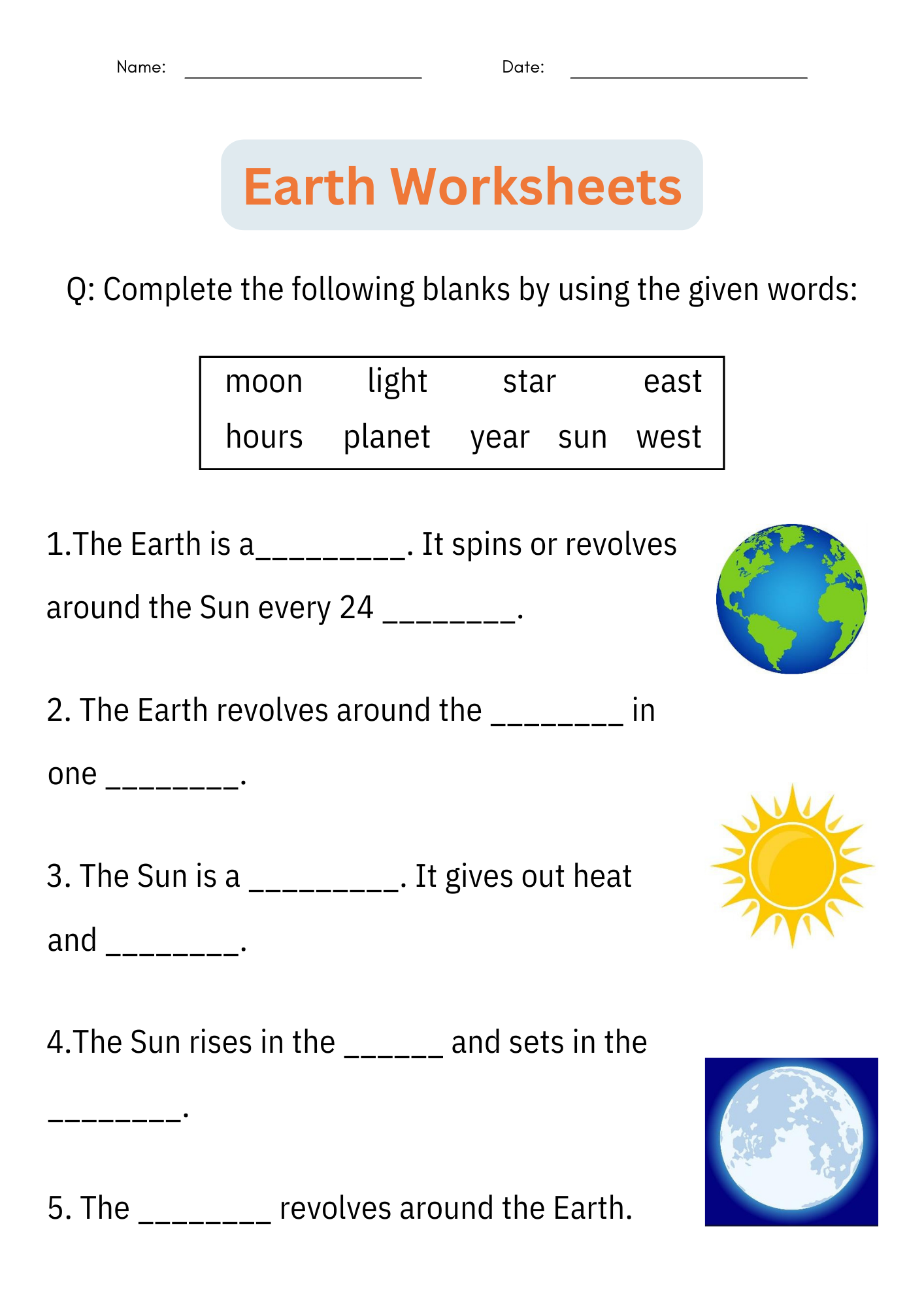 1st Grade Worksheets Printable Science